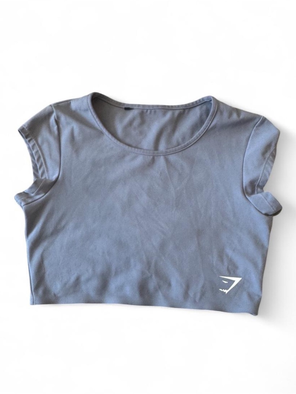 Gymshark dreamy cap sleeve crop top steel blue size small